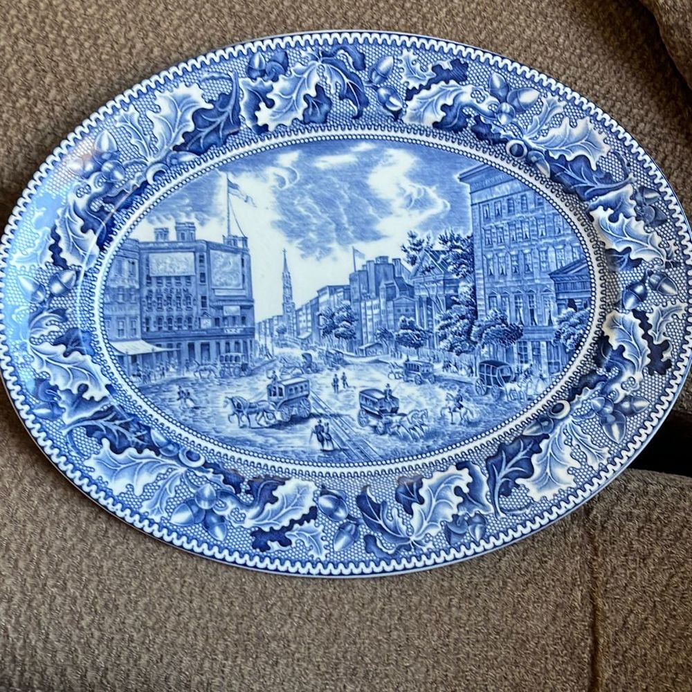 Johnson Brothers Historic America Barnums Museum Broadway New York Oval Platter